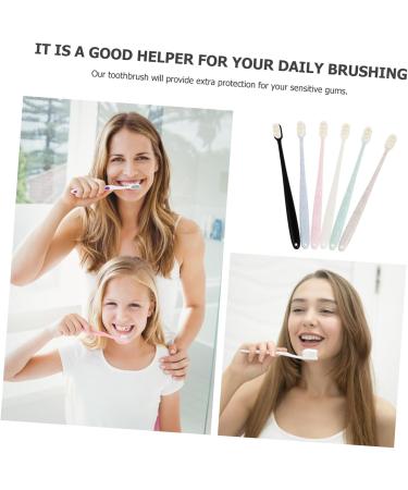 Minkissy 18STK Toothbrush Set for Kids | Oral Hygiene & Prosthesis Cleaning Brush with Dental Floss | Microbursten Hard Bristle Wavy Style | Travel & Household Use | Charcoal PP - Buy Online on GoSupps.com