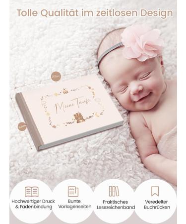 Baptism Gift for Young Girls | Personalized Baptismal Memory Album & Guest Book | High-Quality Gift for Godchildren | Unique Godfather Keepsake - Buy Online on GoSupps.com