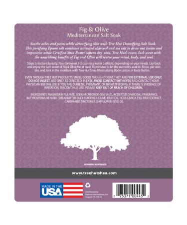 Tree Hut Detoxifying Mediterranean Salt Soak - Fig & Olive 3lbs | Ultra Hydrating Epsom for Essential Body Care - Buy Online on GoSupps.com