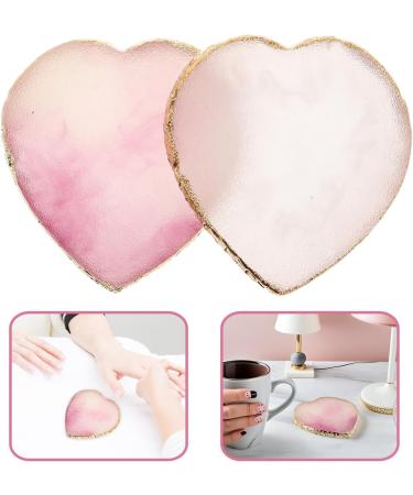 2 Pi ces Nail Art Palette Resin Heart Shaped Mixing Plate With Edge For Manicure Color Mixing And Cosmetic Use - Buy Online on GoSupps.com