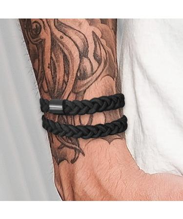HAVHAF Braided Hair Ties for Men 5 pcs(XL Black) - Elastic Hair Ties for Buns Curly Thick Hair | No Damage Crease Breakage | Men's Hair Accessories - Buy Online on GoSupps.com