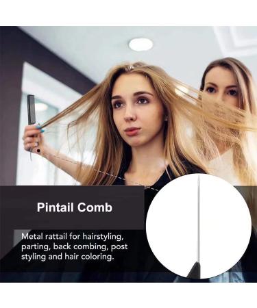 Professional Carbon Steel Tail Comb with Metal Pick | Anti Static Black Styling Comb | Fine Teeth for Teasing & Styling | Heat Resistant | 1 Pack - Buy Online on GoSupps.com