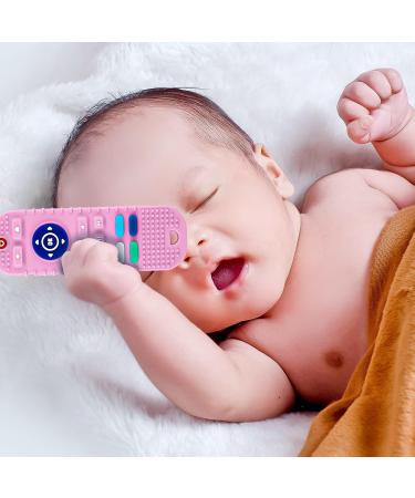 Soothing Silicone Baby Teething Toy with Pacifier Clip - Pink | Molar Toy for Babies 3-18 Months - Buy Online on GoSupps.com
