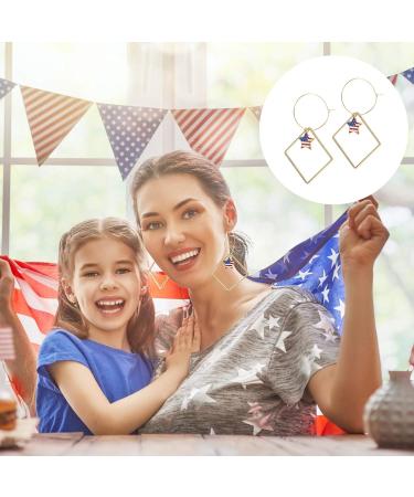KESYOO 2 Pairs Independence Day Ear Pendants | Stylish Ear Rings & Drops for Party | Independence Day Decoration - Buy Online on GoSupps.com
