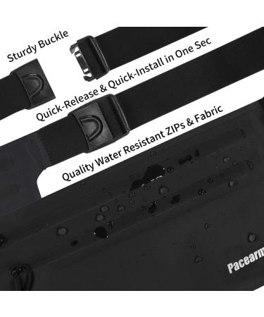 PaceArm Running Fanny Pack - Bounce Free, Water Resistant Waist Pack for Phones - Black - Buy Online on GoSupps.com