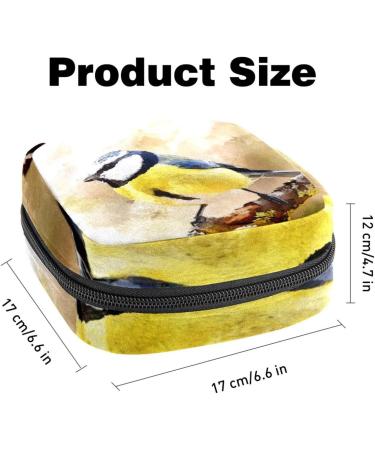 Stylish Menstruation Pad Bag with Zipper - Women's Tampon & Napkin Collection Bag (Bird & Forest Animal Design) - Ideal for Girls - Buy Online on GoSupps.com