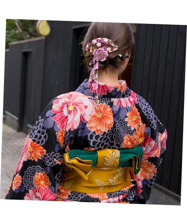 minkissy 1pc Japanese Style Headgear Japanese Hair Clips Womens Hair Clips Classic Flower Hair Clip Hair Ornaments for Women Japanese Style Headdress Geisha Purple Rhinestones Miss Kimono 15 5.5cm Purple - Buy Online on GoSupps.com