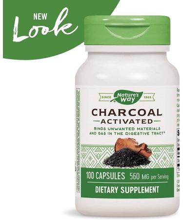Nature's Way Activated Charcoal 560mg - 100 Capsules | Binds Unwanted Materials and Gas | Pack of 1 - Buy Online on GoSupps.com