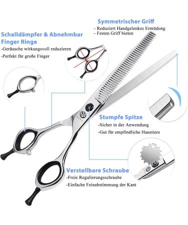 Shop Purple Dragon Effy Dog Scissors - 7 Right-Handed 40 Teeth Japanese 440C Stainless Steel for Groomers & Beginners - Buy Online on GoSupps.com