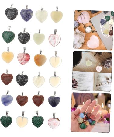 Beaupretty 24pcs Crystal Heart Stone Decor - Emerald Jewelry & Miniature Decoration for Crafts Tablescape Meditation & Chinese Home Decoration - Buy Online on GoSupps.com
