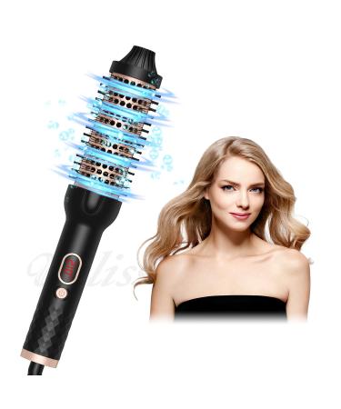 Thermal Brush Heated Round Brush 1 1/2 inch Hot Round Brush Curling Iron with Ceramic Tourmaline and PTC Heater Detachable Brush Head with Dual Voltage for Travel