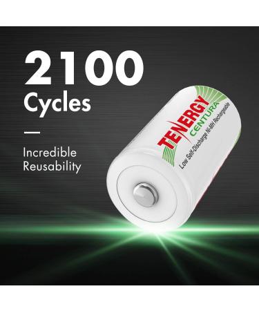 Tenergy Centura 1.2V NiMH D Batteries - 8000mAh Low Self Discharge Rechargeable D Cells Pre-Charged UL Certified 2 Pack - International Shipping Available - Buy Online on GoSupps.com