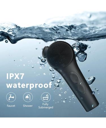 Silicone Face Scrubber - Waterproof Rechargeable Cleansing Brush with 5 Modes for Deep Cleaning & Massaging - Electric Face Wash Brush for Men & Women - Bright Black - Buy Online on GoSupps.com