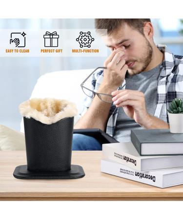 Bivisen Eyeglass Holder Case | Modern Velvet Plush PU Leather - Black & Burgundy - Stylish & Durable Organizer for Glasses - Buy Online on GoSupps.com