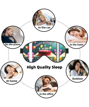 Happy Birthday Eye Mask | Soft Adjustable Comfortable Sleeping Mask for Men & Women - Black - Buy Online on GoSupps.com
