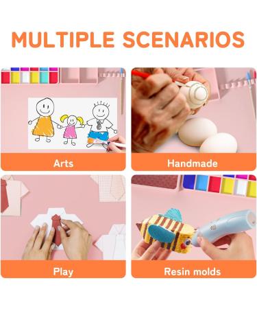 MOHOPE Extra Large Silicone Craft Mat 24x16 - Durable Drawing Board with Ruler for Painting, Crafts, Art, Clay, and Resin - Pink - Buy Online on GoSupps.com