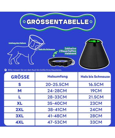 Leak Protection Dog Collar - Adjustable Soft Tape for Post-Op Comfort | Breathable Elisabethane | 24-28cm Neck Size - Black - Buy Online on GoSupps.com