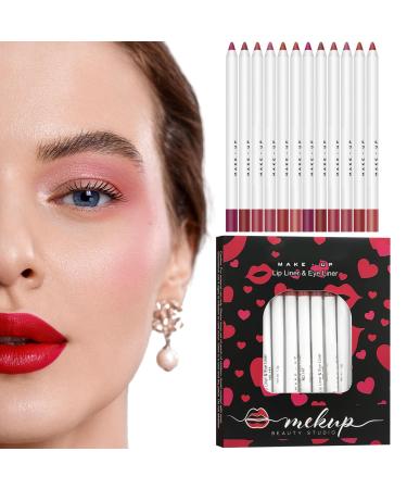 Duroecsain Lip Pencil Lip Pencil - 12-Color Lip Pencil for Shaping Lips | Lip Sculpting Lip Pencil Waterproof Nude Matte Lip Gloss for Women and