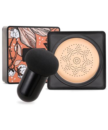 Boobeen - Foundation Mushroom Head Air Cushion - Base Makeup CC Cream Moisturizing Natural Concealer Lasting Nude Makeup - Brightening Pigment BB Cream Foundation Even Skin Tone 50 g (Pack of 1) Natural skin tone