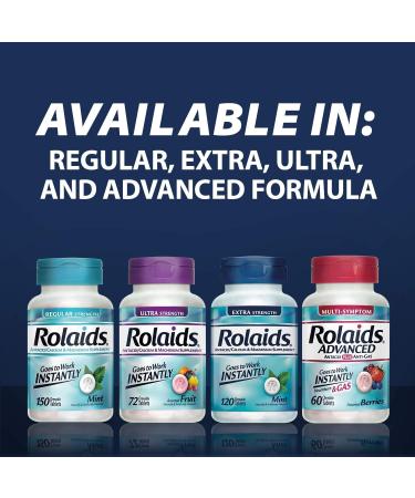 Rolaids Extra Strength Antacid Chewable Tablets - 120 Mint Flavor Tablets for Heartburn Relief - Buy Online on GoSupps.com