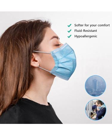 NU R 10pcs Multi Color 3 Ply Disposable Face Mask Mask with Filter Layer and Elastic Earloop Retail Sealed bags B-Blue - Buy Online on GoSupps.com
