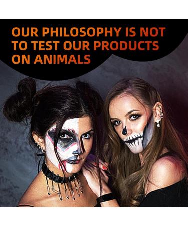 Professional White & Black Face Body Paint Kit - Halloween Clown Makeup with Brushes | Ideal for Cosplay Theater & SFX Make-up - Buy Online on GoSupps.com