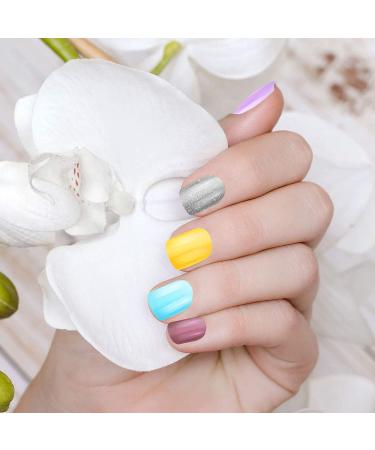 480 Pieces Short Square Press on Nails Set - Glossy Full Cover Artificial Fake Nails in Fresh Color - Nail Decorations for Women and Girls - Buy Online on GoSupps.com