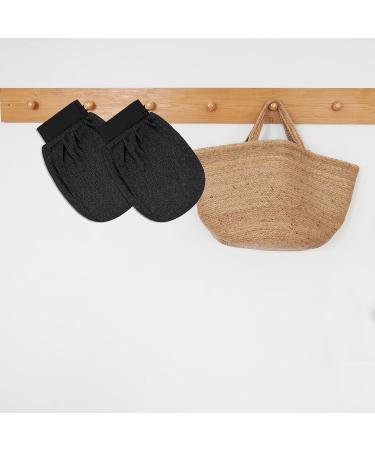 Wllhyf Peeling Gloves - 4 Pack Exfoliating Body & Face Scrub for Dead Skin Removal | Hammam Spa Gloves for Ingrown Hair (Black) - Buy Online on GoSupps.com