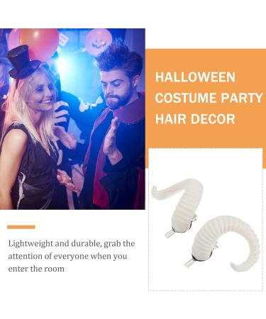 LALAFINA 1 Pair Sheep Horns Cosplay Ram Horns Ram Horns Cosplay Horns Hair Clips for Women Halloween Costume White One Size White - Buy Online on GoSupps.com