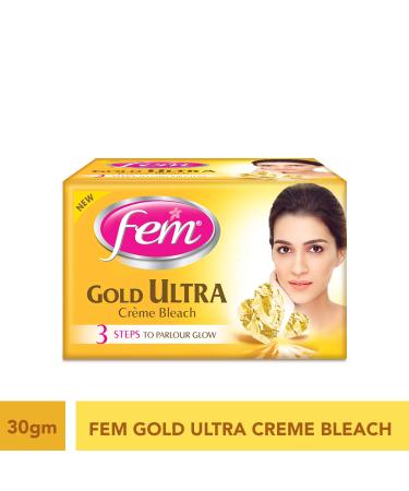 Fem Gold Ultra Cream Bleach 30g - Gentle Skin Lightening & Hair Removal for All Skin Types - Buy Online on GoSupps.com