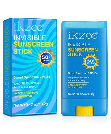 Invisible Sunscreen Stick SPF 50+ Solid State Sunscreen Stick 13G Broad Spectrum Moisturising Suncream Long-Lasting & Water-Resistant Sunblock Stick Sun Block Sticks For Face & Body Sunstick