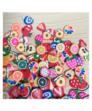 NIANTU1123 100g Mixed Fruits Slices Slices Polymer Clay Sprinkles for Slimes Filling DIY Nails Art Phone Decoration Gift (Color : Mixed)