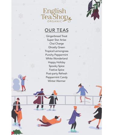 English Tea Shop Organic Book Style White Advent Calendar - 25 Loose Leaf Tea Pyramid Bags - 13 Different Flavours. 50 g U058977 - Buy Online on GoSupps.com