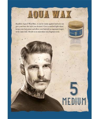 Buy Bandido Aqua Wax No.5 Blue - Medium Hold Hair Wax for Men (3 x 125ml) | Strong Styling Pomade - International Shipping Available - Buy Online on GoSupps.com