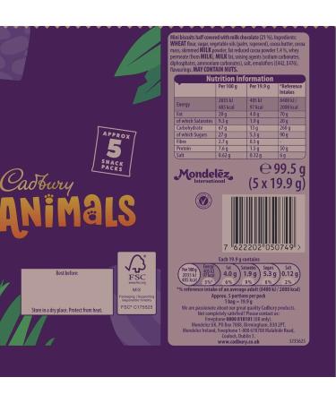 Cadbury Animals Mini Biscuits 99.5g - Delicious Animal-Shaped Snack for Kids and Adults - Buy Online on GoSupps.com