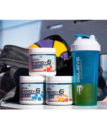Believe Supplements - Amino+Energy6-6 Hours Energy Supplement with Vitamins Minerals and Stimulants - Boost Focus and Energy - ZERO sugar (Blue Raspberry) - Buy Online on GoSupps.com