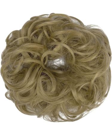 Synthetic Messy Bun Hair Piece Scrunchie Extension Curly Wavy Chignon Ponytail - Ash Blonde | Women & Girls Hair Accessory - Buy Online on GoSupps.com