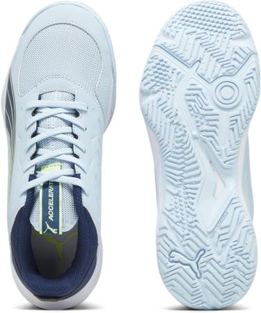 PUMA Unisex Kids Accelerate Jr Handball Shoes - 38.5 EU - Silver Sky/Persian Blue/White - International Shipping Available - Buy Online on GoSupps.com