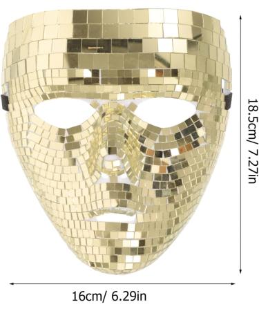 Pretyzoom Disco Ball Glitter Mask | Unisex Retro Venetian Face Mask for Carnival Costumes - Golden Masquerade - Buy Online on GoSupps.com