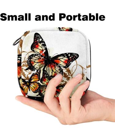 Portable Menstruation Pad & Cup Bag for Women | Butterfly & Flower Design | Ideal for Teens - Buy Online on GoSupps.com