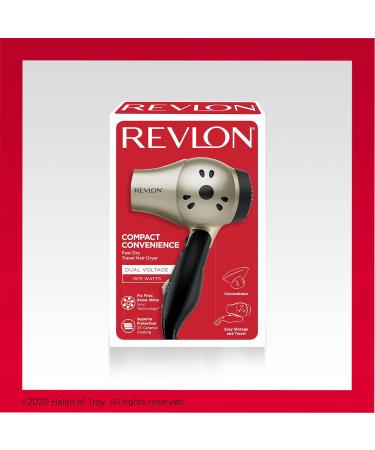 Revlon RVDR5005F Tourmaline Ionic Hair Dryer Travel Friendly 1875 Watts Dual Voltage Folding Handle Concentrator Multiple Heat/Speed Settings Easy Storage Fast Dry Gold - Buy Online on GoSupps.com