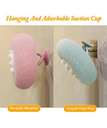 4Pcs Upgraded 2-in-1 Sunflower Bath Balls | Ultra Soft Exfoliating Sponge with Suction Cups | Pink Blue-Green Beige Purple - Buy Online on GoSupps.com