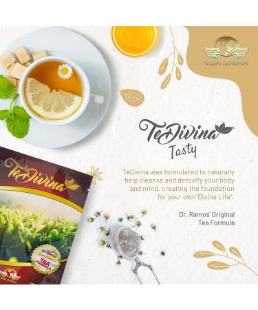 Vida Divina TeDivina Detox Tea - All Organic Caffeine-Free Cleansing Formula | 12 Herbs for Colon Cleanse & Digestive Health | Body Detox | Original Flavor | 0.3oz (Pack of 6) - Buy Online on GoSupps.com