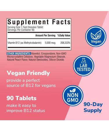 Vitalibre Vitamin B12 Sublingual 5000 mcg 90 Tablets Magnesium Ashwagandha Complex 90 Capsules - Buy Online on GoSupps.com