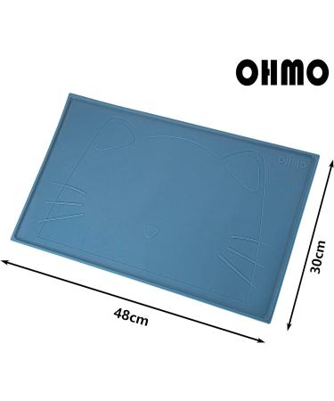Ohmo Bowl Pad for Small Dogs & Cats - Non-Slip Silicone Waterproof 48x30cm | Cat Bar Base - Blue-Green - Buy Online on GoSupps.com