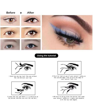 Magnetic Eyelashes with Applicator - Soft Natural Magnetic Eyelashes - 2 Pairs Reusable False Eyelashes Magnetic Lash Strips for 3D Natural Eye Makeup Easy to Wear - Buy Online on GoSupps.com