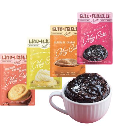 SWEET LOGIC Keto Dessert Mug Cake Mixes - Refined Sugar Free Gluten Free Keto Snack - 4 Keto Mug Cake Mixes - Variety Pack - Diabetic Friendly Keto Sweets and Treats