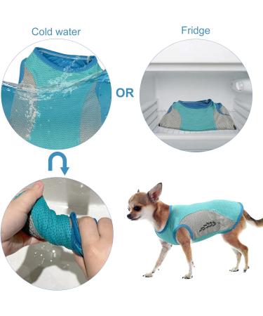 Dog Cooling Vest - Lightweight & Breathable Summer Jacket for Small to Medium Dogs | Reflective Stripes & ICE Cooling T-Shirt in Green - Buy Online on GoSupps.com