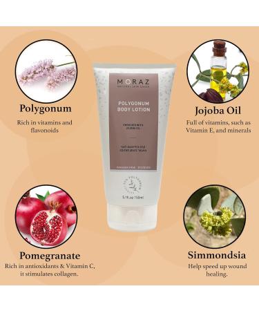 Moraz Natural Body Lotion for Dry Skin with Polygonum and Jojoba Oil Lotion Skin Moisturizer for Women and Men Long Lasting Skin Hydration 5.1 fl.oz 5.1 Fl Oz (Pack of 1) - Buy Online on GoSupps.com