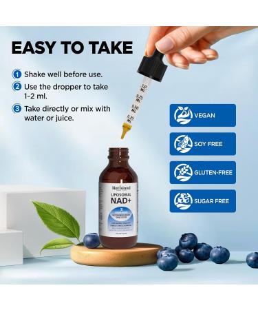 NATISLAND Liposomal NAD Supplement 1000mg NAD+ Liquid Drops for Women & Men with Resveratrol Urolithin A Quercetin CoQ10 & PQQ for Cellular & Metabolism Health Energy & Anti-Aging 2 Fl Oz - Buy Online on GoSupps.com
